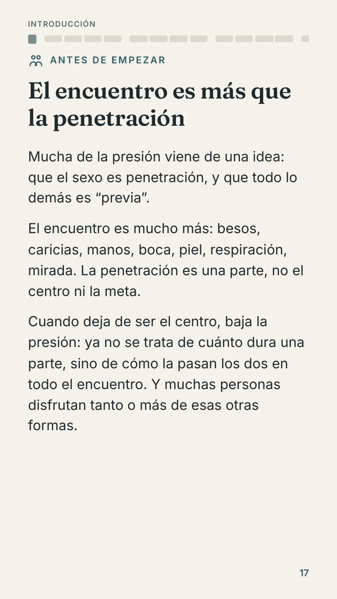 Página de lectura: el encuentro es más que la penetración